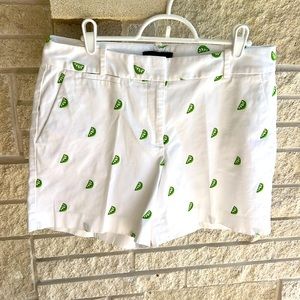 Talbots Embroidered lime shorts